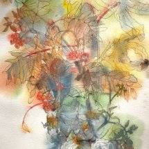 Eva Bender  Fall II  watercolor 19.5 x 16 inches