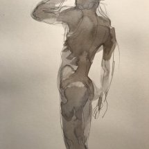 Eva Bender  Untitled Figure (standing male)  watercolor 12 x 9 inches