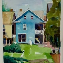 Lou Schellenberg Anneville Yard watercolor on paper 700