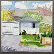 Lou Schellenberg Behind the Inn watercolor on paper 8 x 8 inches