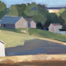 Lou Schellenberg Brunnerville Looking North oil on panel 6 x 12 inches