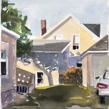 Lou Schellenberg Closely We Wait watercolor on paper 9 x 8.5 inches