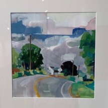 Lou Schellenberg Meadow View Road gouache and collage on paper 800