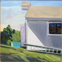 Lou Schellenberg Studio with Ladder oil on panel 16 x 16 inches