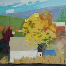 Lou Schellenberg  Yellow Tree  oil on linen on panel 10 x 10 inches