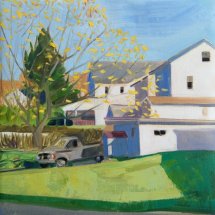 Yard with Truck, oil on panel, 12 x 12 inches
