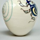 Mariko Swisher Beetle Magic white earth vase 2.5 x 2.5 inches