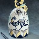 Mariko Swisher Bird and Cats Bell white clay 8.5 x 4.5 inches