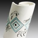 Mariko Swisher  Cave for Beetle and Dogs  white earth with under and over glazing 7 x 4.25 x 2.25 inches