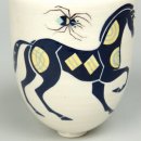 Mariko Swisher Horse Cup white clay teacup 3.5 x 3 x 3 inches