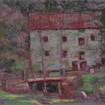 Stone Mill and Creek- Plein Air, Pastel, 11 x 13 In