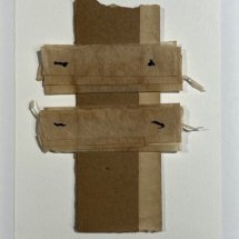 Blake Albright Totem 1 mixed media collage 7.5 x 5.75 inches