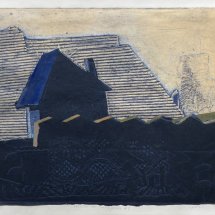 Catherine Drabkin House at Morning No. 9 collagraph chine colle collage 9 x 11 inches