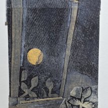 Catherine Drabkin Moonlit collagraph collage 7 x 6 inches