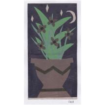 Clara Kewley Planter II painted paper collage 4 x 2 inches