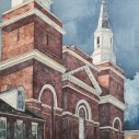 David-Brumbach-First-Reformed-Church-acrylic-on-paper-18-x-13.25-inches