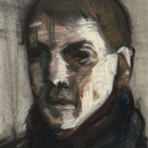 Charles Swisher Head G charcoal pastel 7.75 x 5.5 inches