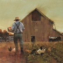 Dick Whitson, Late Pickin's, oil on canvas 11 x 14 inches
