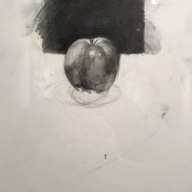 Jeff Geib, Black Apple,  graphite drawing 16 x 12 inches