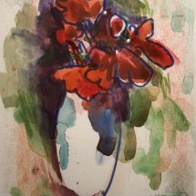 Robert Lyon, Floral, watercolor 13.5 x 9 inches