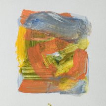 Golias - untitled sm 14, acrylic on paper 4 x 3 inches