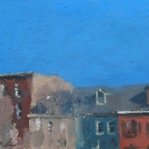 Lancaster Row - oil on paper 6"x6"