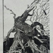 1 Gene Shaw Uprooted #1, GCI woodcut 31 x 21.75 inches