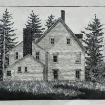 9 Gene Shaw Mickey's House woodcut 26.75 x 30.5 inches