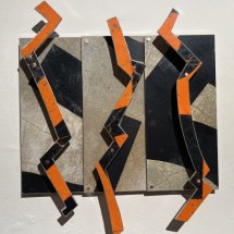 Gene Shaw Geometric Overlays metal assemblages 7.25 x 9 inches