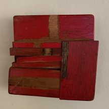 Gene Shaw Red Series 2 wood and metal 6 x 6 inches