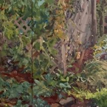Strawberry Plants oil on canvas 24 x 50 inches