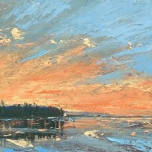 John David Wissler Staring as it Rises oil on panel 12 x 24 inches