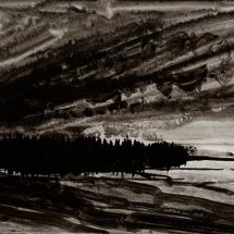 1_John David Wissler Rain Moving ink on paper 7 x 11 inches