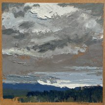 John David Wissler Gray Skies Breaking oil on paper 8 x 8 inches