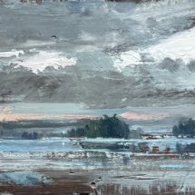 John David Wissler Return of an Old Friend oil on panel 7.75 x 22.75 inches