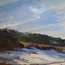Evening Ridge  oil on panel 11.5 x 12 inches