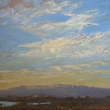 SOLD - Friend in the Middle  oil on panel 12 x 17.75