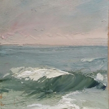 SOLD - Before the Fall  oil on paper 6 x 5.625 inches