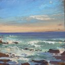 John David Wissler Nearing the End oil on panel 12 x 12 inches