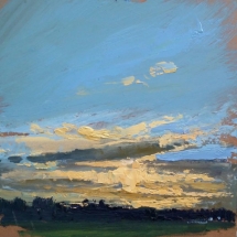 Lights On  oil on panel 12 x 12 inches