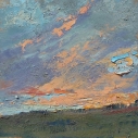 SOLD Wissler "Final Surprise" oil on panel 12 x 12 inches