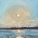 John David Wissler All Seeing oil on paper 6 x 6 inches