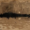 John David Wissler Ancient Rising ink on paper 3.5 x 5 inches