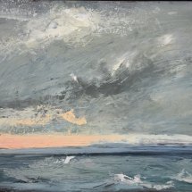 John David Wissler Back Shore Storm oil on panel 14 x 24 inches