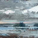 John David Wissler Return of an Old Friend oil on panel 7.75 x 22.75 inches