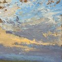 John David Wissler Setting Above the Back Field oil on paper 6.375 x 6.375 inches