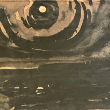 SOLD John David Wissler The Full Moon ink on paper 5 x 7.50 inches