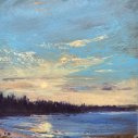 John David Wissler Trees Meet the Sky oil on panel 12 x 12 inches
