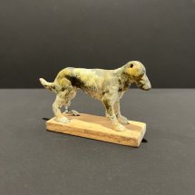 Jeff-Geib-Small-Earless-Dog-clay-sculpture-wood-3-x-5-x-1.5-inches