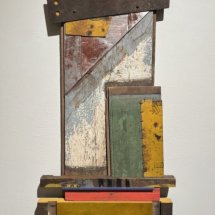 Gene-Shaw-Points-Up-mixed-media-assemblage-23-x-13-inches